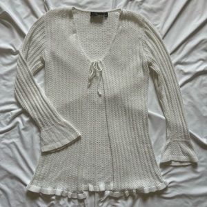 SOLD!! It’s our time white front tie cardigan